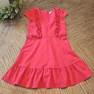 Janie and Jack coral ruffle dress size 7